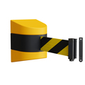 Montour Line Retractable Belt Barrier, Wall Mount, Yellow Fixed 8.5 ft. Black/Yellow Belt WMX140-YW-BYD-F-S-85